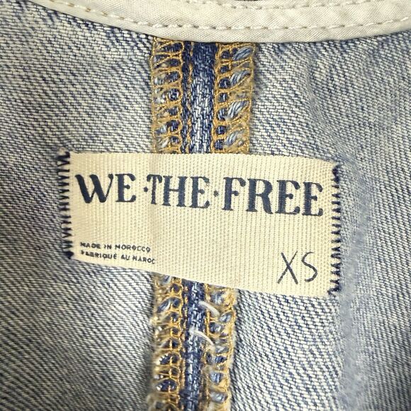 Free People We The Free High Roller Skirtall Denim Dress Follow Your Heart XS - Picture 11 of 13